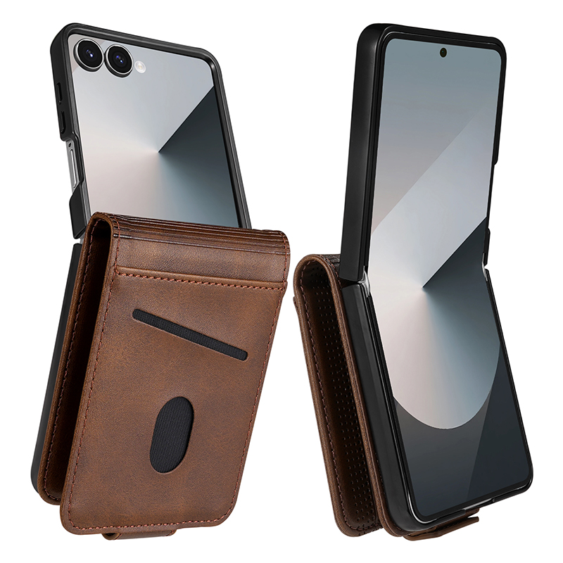 Leather Wallet Card Holder Phone Cover - Étui de téléphone en cuir avec