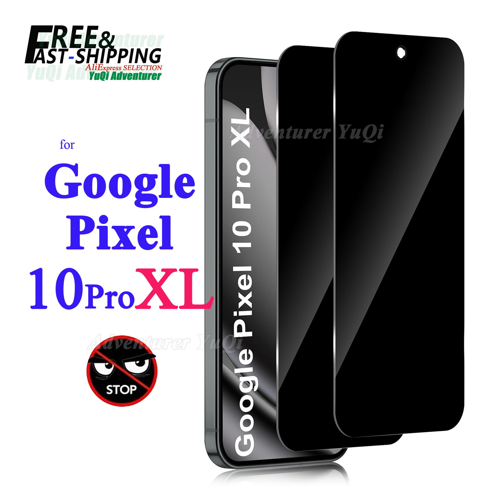 Anti Spy Privacy Glass Case - Protecteur d'écran Anti-espion, pour Google Pixel