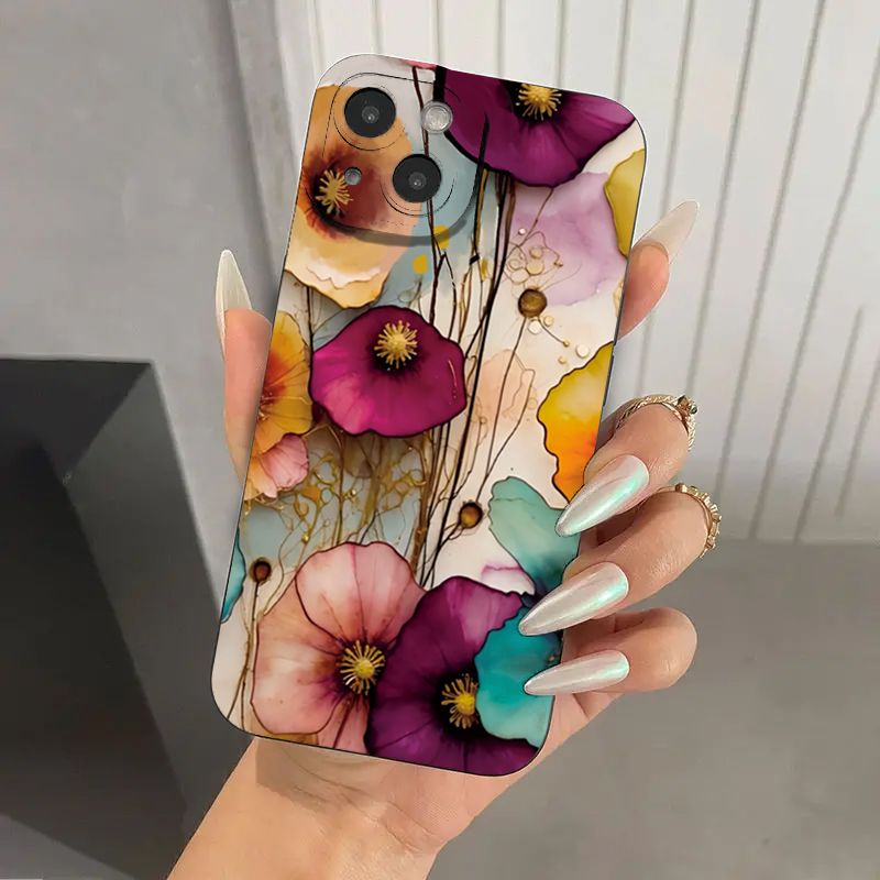 Vintage Floral Pattern Soft Case - Coque de protection en TPU souple