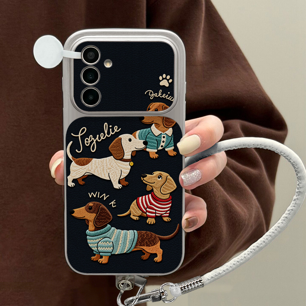 Cute Cartoon Wrist Strap Silicone Case - Coque de téléphone en cuir de