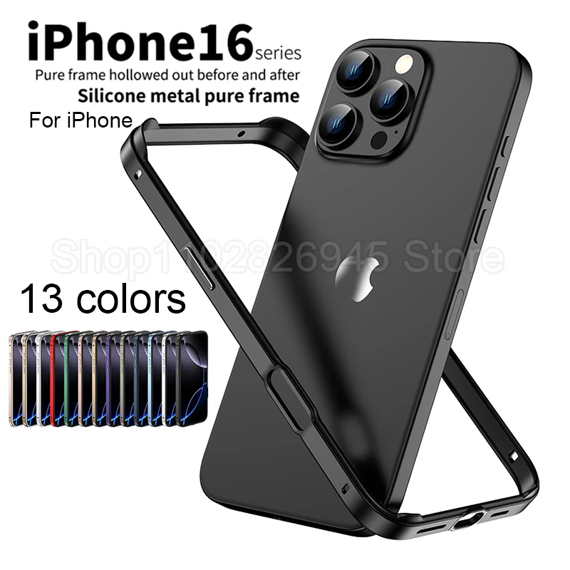 Metal Bumper Aluminum Frame Case - Coque de téléphone hybride en silicone