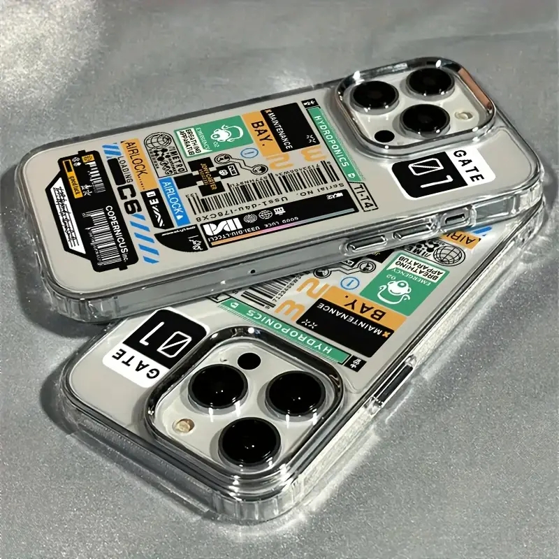 Clear Shockproof Bumper Case - Coque de téléphone transparente avec étiquettes