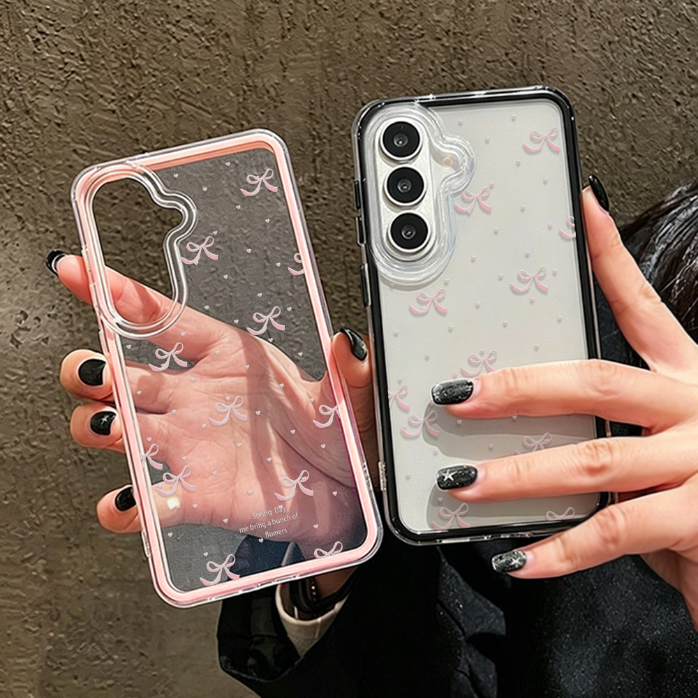 Clear Shockproof Bumper Case - Coque de téléphone souple rose mignonne