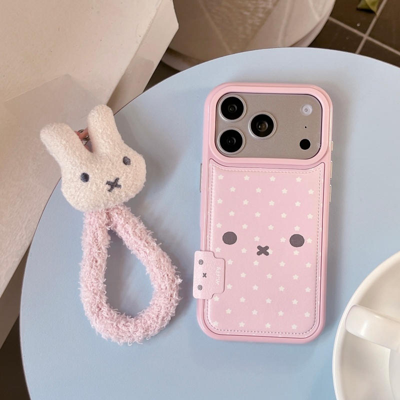 Cute Cartoon Wrist Strap Silicone Case - Étui de téléphone anti-chute en cuir