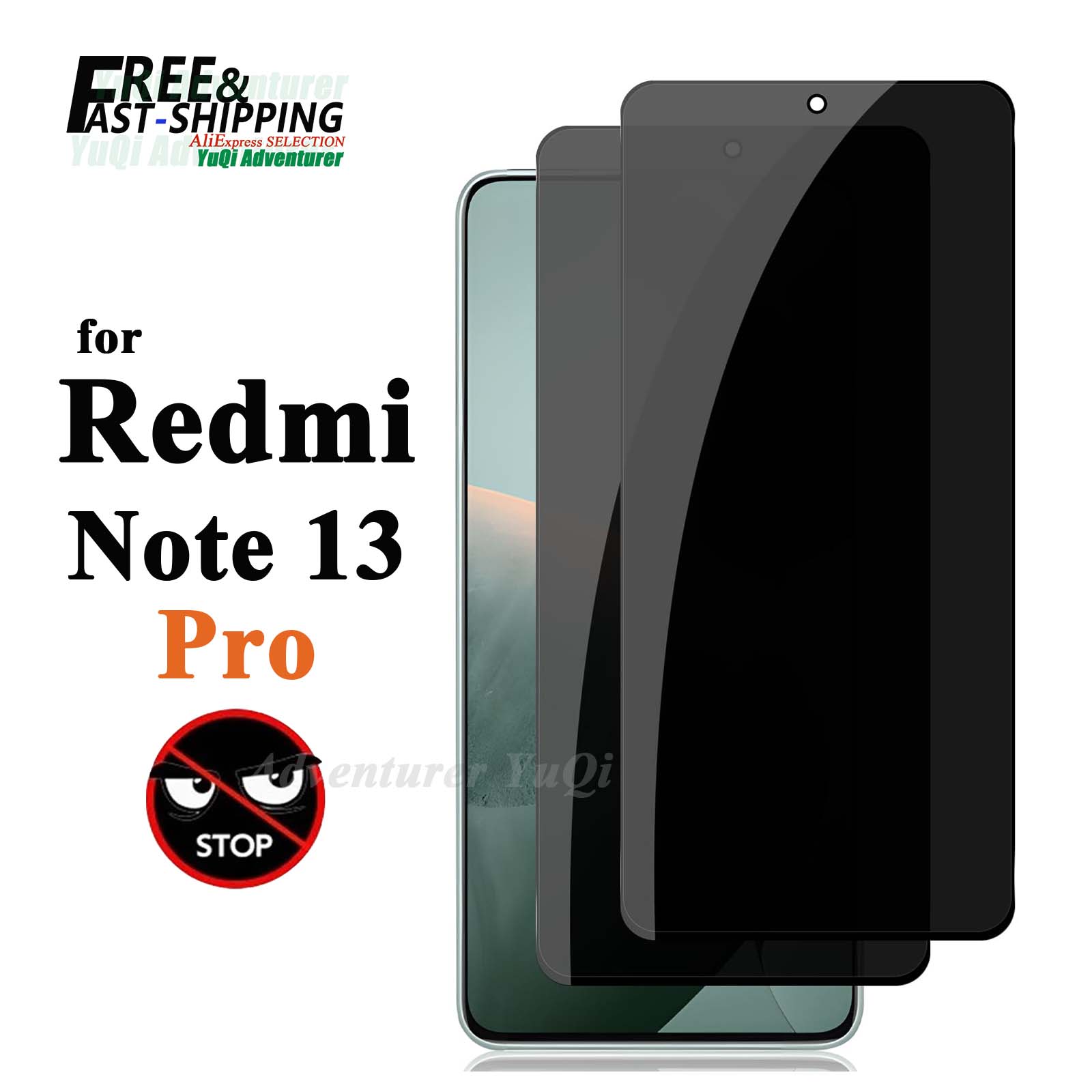 Anti Spy Privacy Glass Case - Protecteur d'écran Anti-espion pour Redmi Note