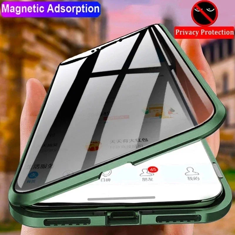 Anti Spy Privacy Glass Case - Coque de téléphone en verre trempé