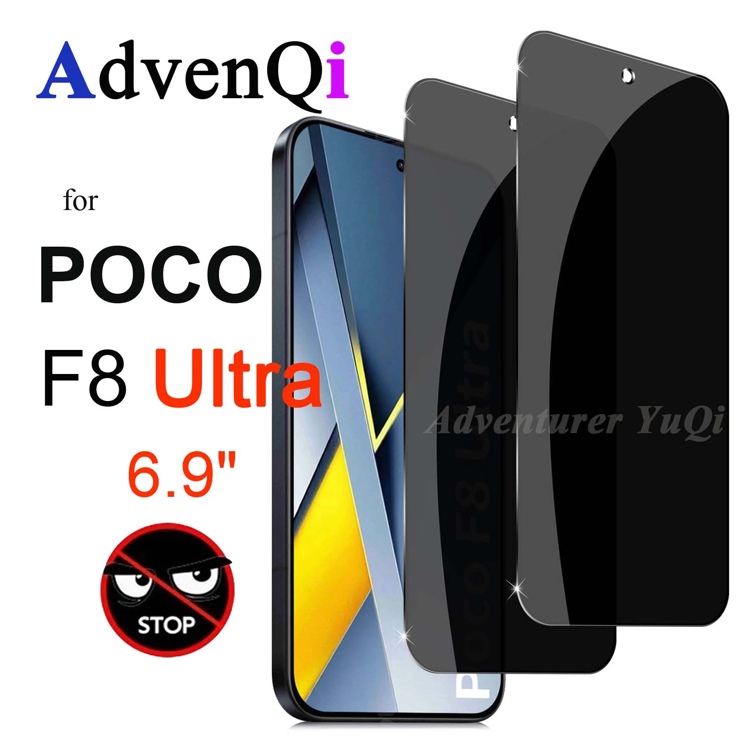 Anti Spy Privacy Glass Case - Protecteur d'écran anti-espion pour Xiaomi POCO