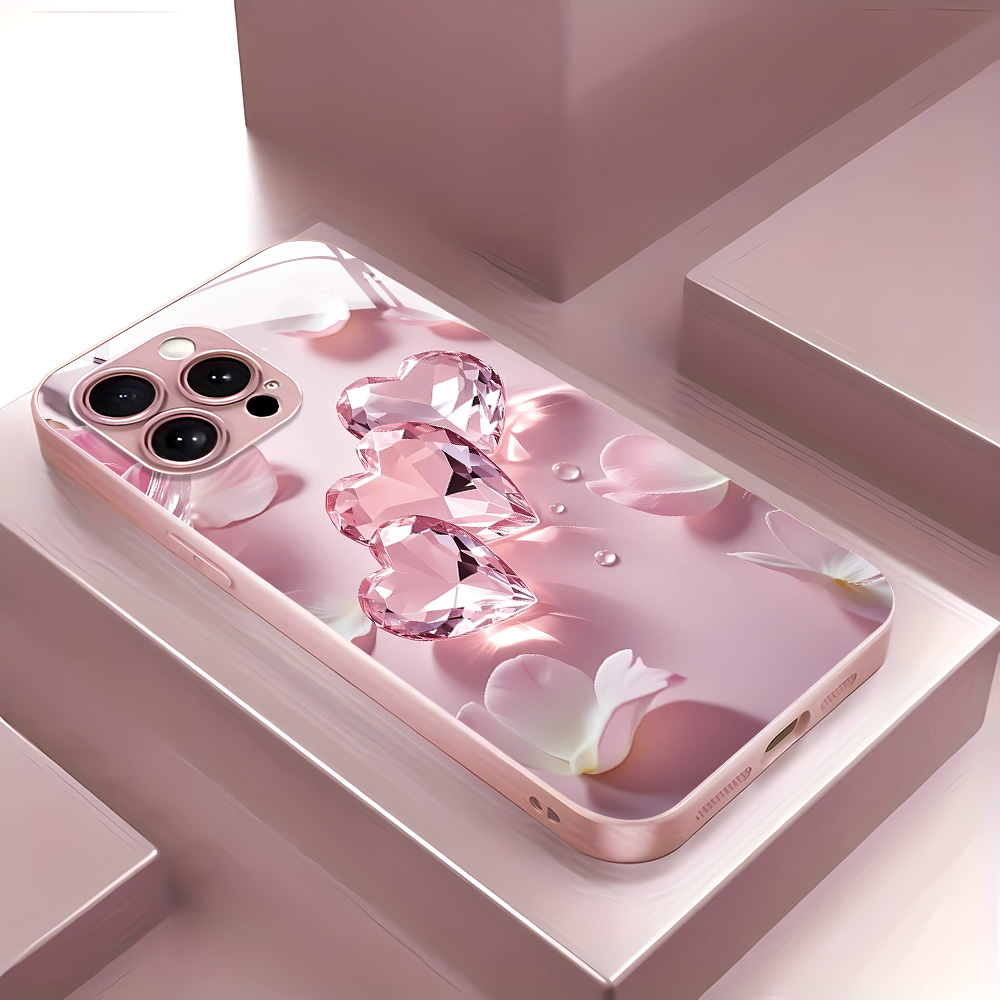 Screen Protectors - Coque en verre trempé papillon rose