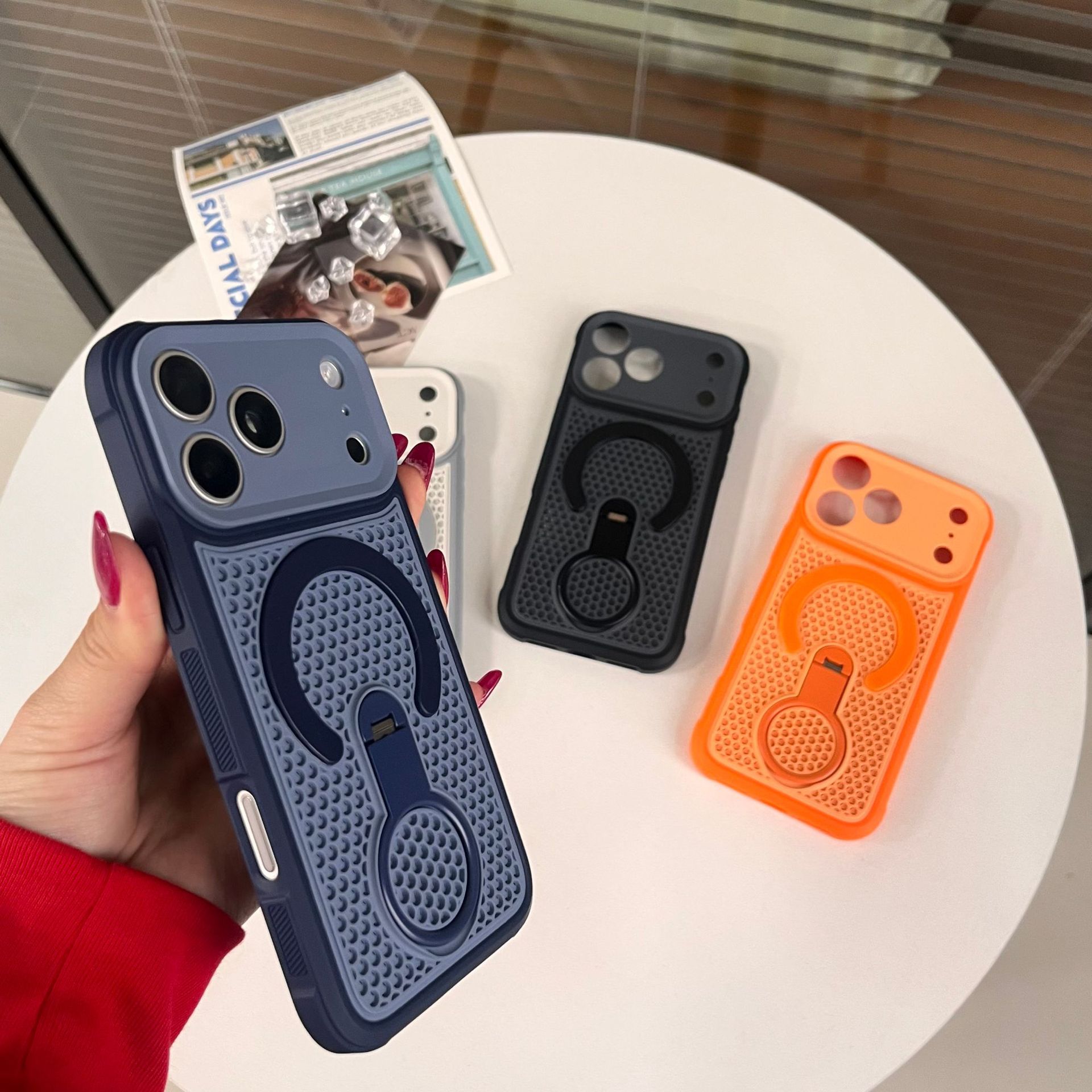 Heat Dissipation Mesh Breathable Case - 360 ° Coque de téléphone magnétique