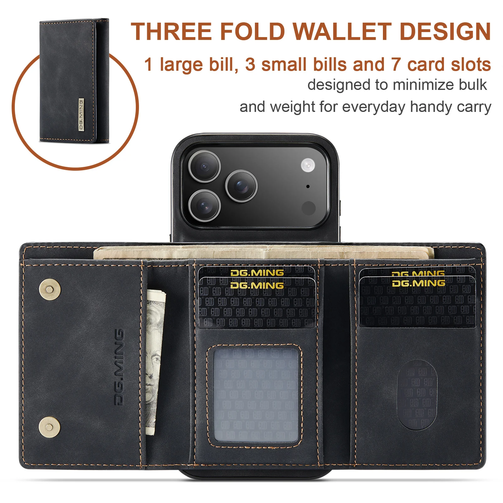 Pour nouvel IPhone 17 Pro Max  - Leather Wallet Card Holder Phone Cover avis et prix