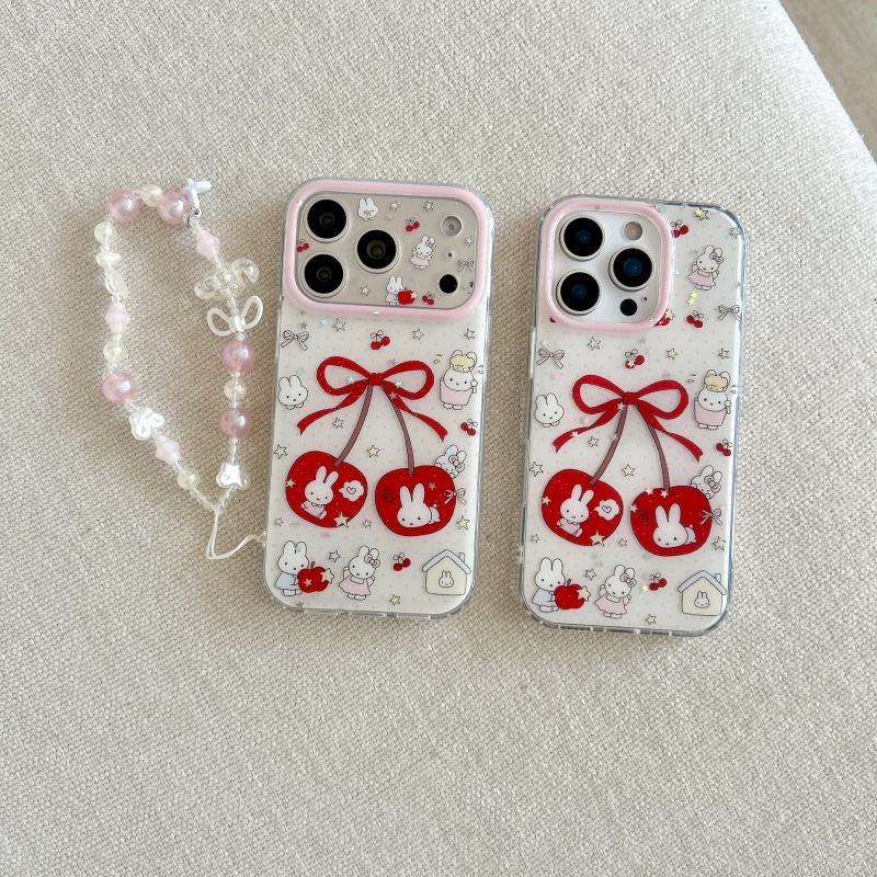 Coque de téléphone scintillant - Cute Cartoon Wrist Strap Silicone Case avis et prix