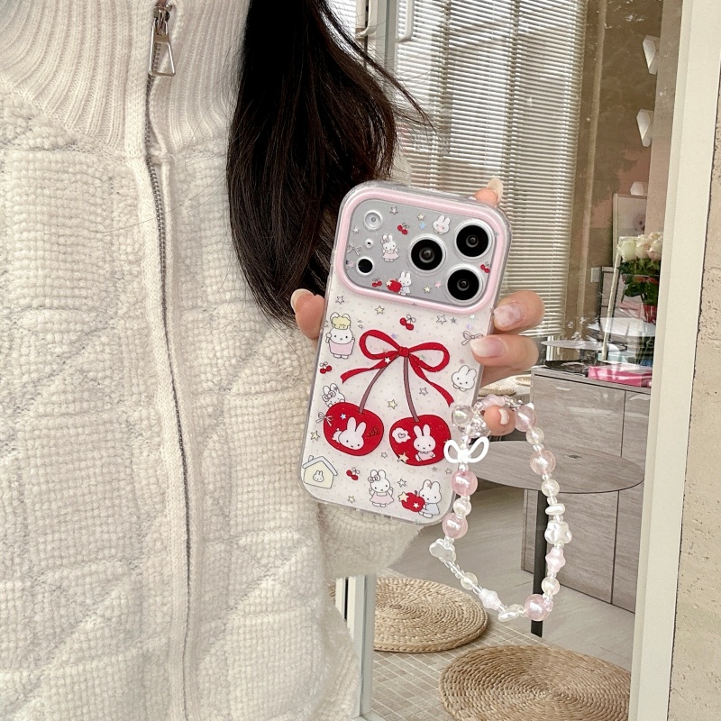 Coque de téléphone scintillant - Cute Cartoon Wrist Strap Silicone Case avis et prix