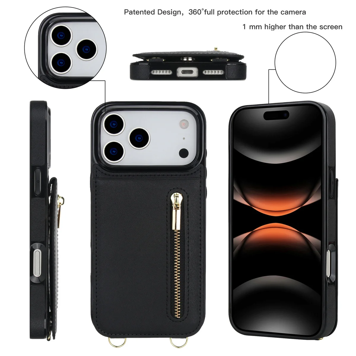 Étui portefeuille en cuir avec - Leather Wallet Card Holder Phone Cover avis et prix