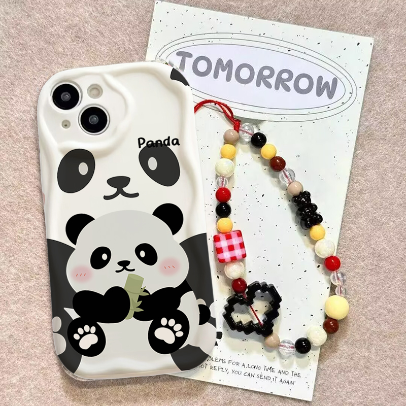 Étui avec dragonne Panda migno - Cute Cartoon Wrist Strap Silicone Case avis et prix