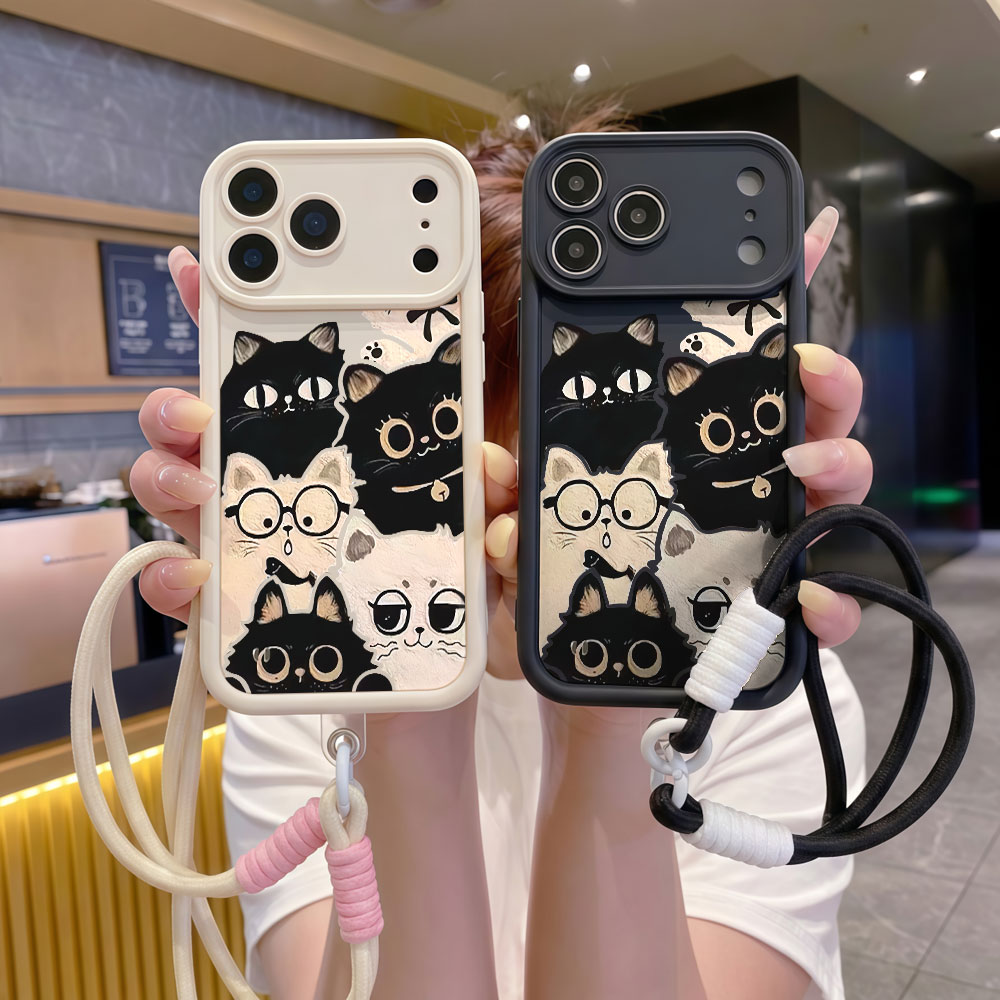 Coque de téléphone antichoc av - Cute Cartoon Wrist Strap Silicone Case avis et prix