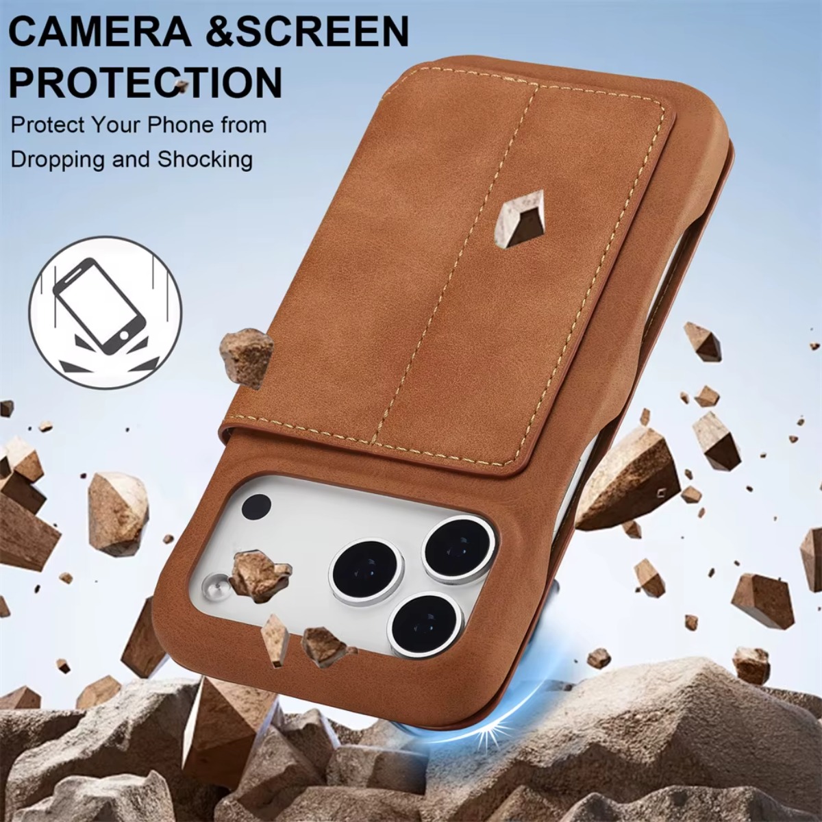 Portefeuille en cuir à rabat m - Leather Wallet Card Holder Phone Cover avis et prix