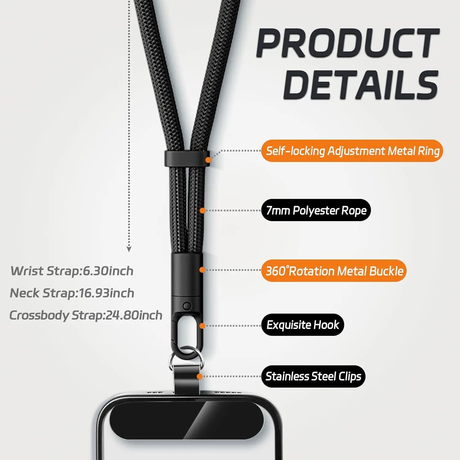 Lanière de téléphone universel - Crossbody Lanyard Neck Strap Case avis et prix