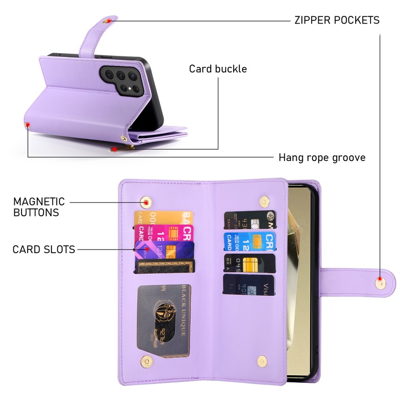 Coque de téléphone à bandouliè - Leather Wallet Card Holder Phone Cover avis et prix