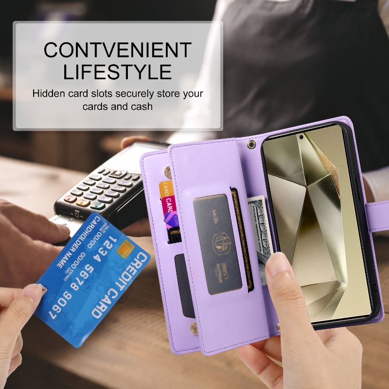 Coque de téléphone à bandouliè - Leather Wallet Card Holder Phone Cover avis et prix