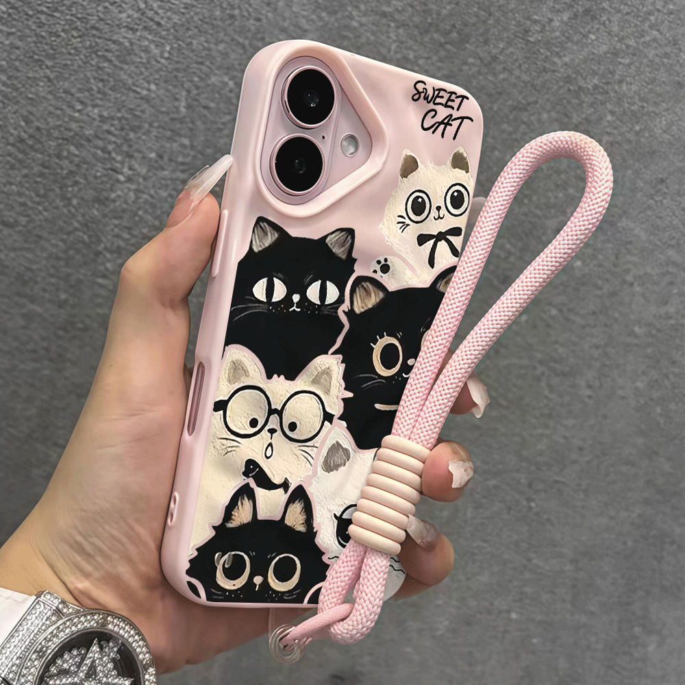 Coque de téléphone avec dragon - Cute Cartoon Wrist Strap Silicone Case avis et prix