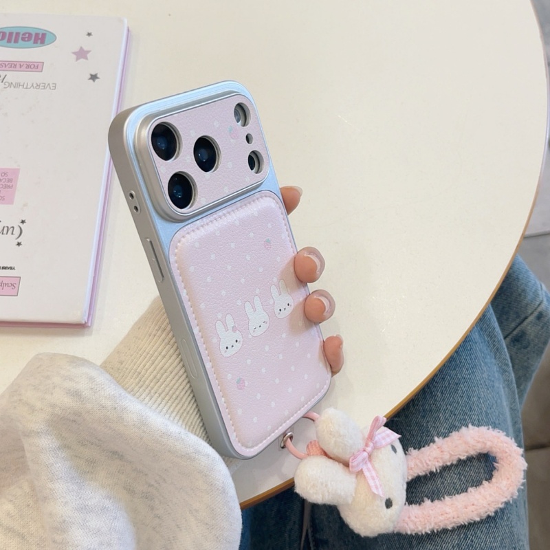 Étui de téléphone en cuir moti - Cute Cartoon Wrist Strap Silicone Case avis et prix